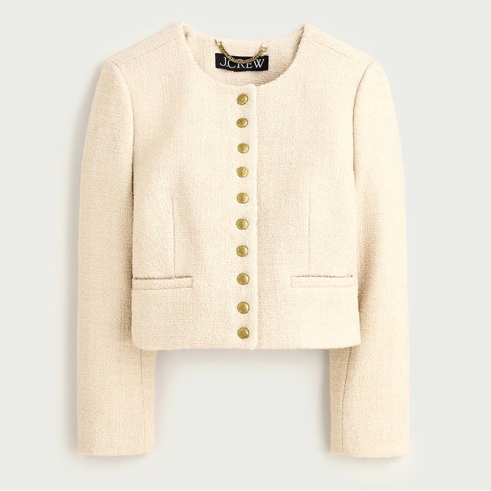 J. Crew Women's Beige Blazer with Button Detail - Picture 3 of 7